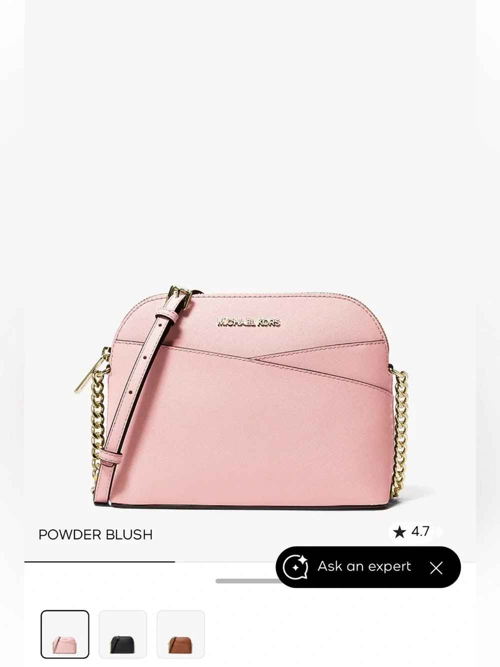 Michael Kors Pink Saffiano Crossbody with Gold Chain